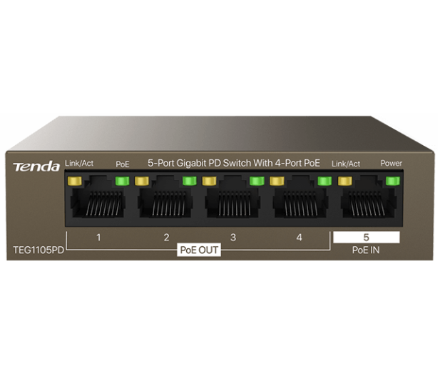 Tenda TEG1105PD 4-porty PoE Gigabit Ethernet PD-30W - 1375632 - zdjęcie 2